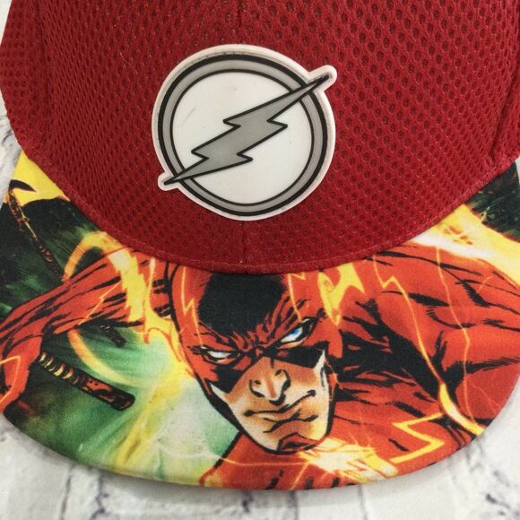 The Flash Cap Hat Men's Adjustable Red DC Comics Graphic Mesh Truckers Logo - Picture 8 of 8